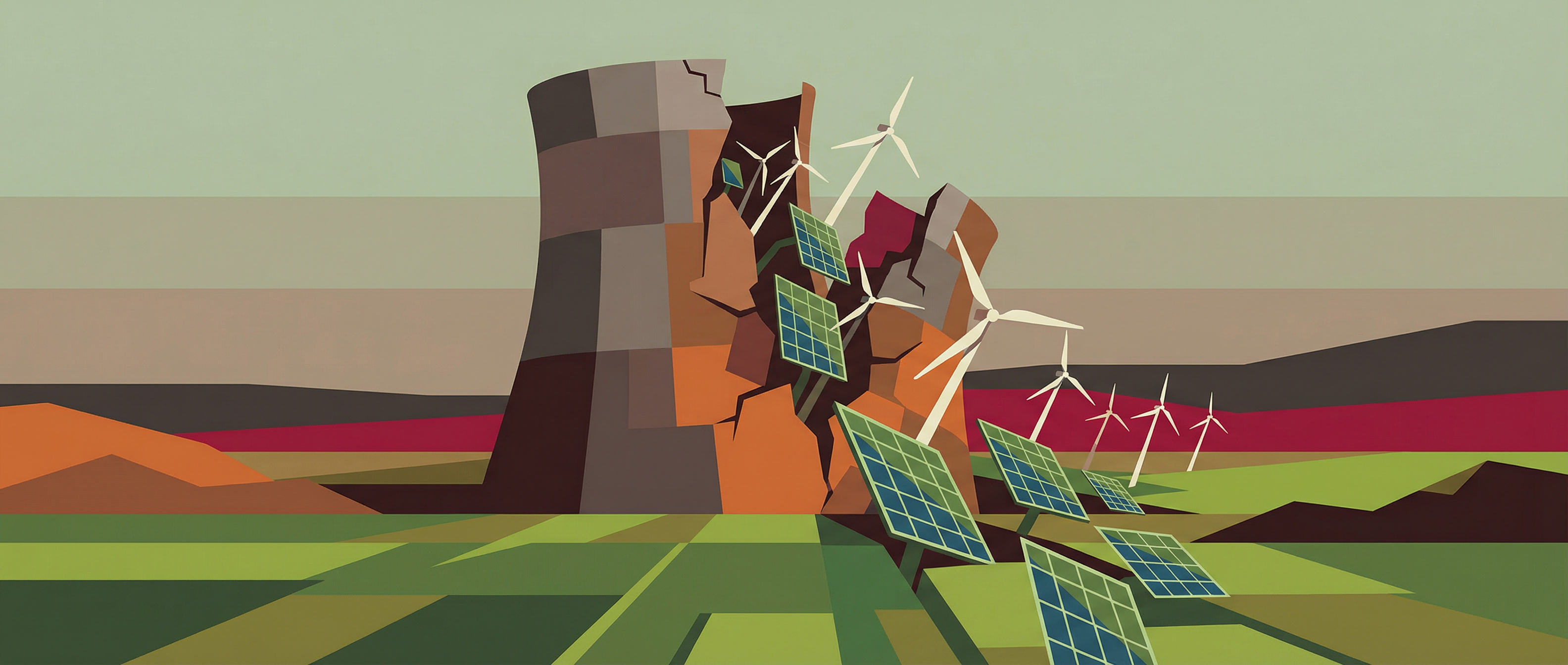 Editorial illustration for Big European Electricity Utilities Are Facing An Existential Crisis. How Did This Happen And What Should They Do?