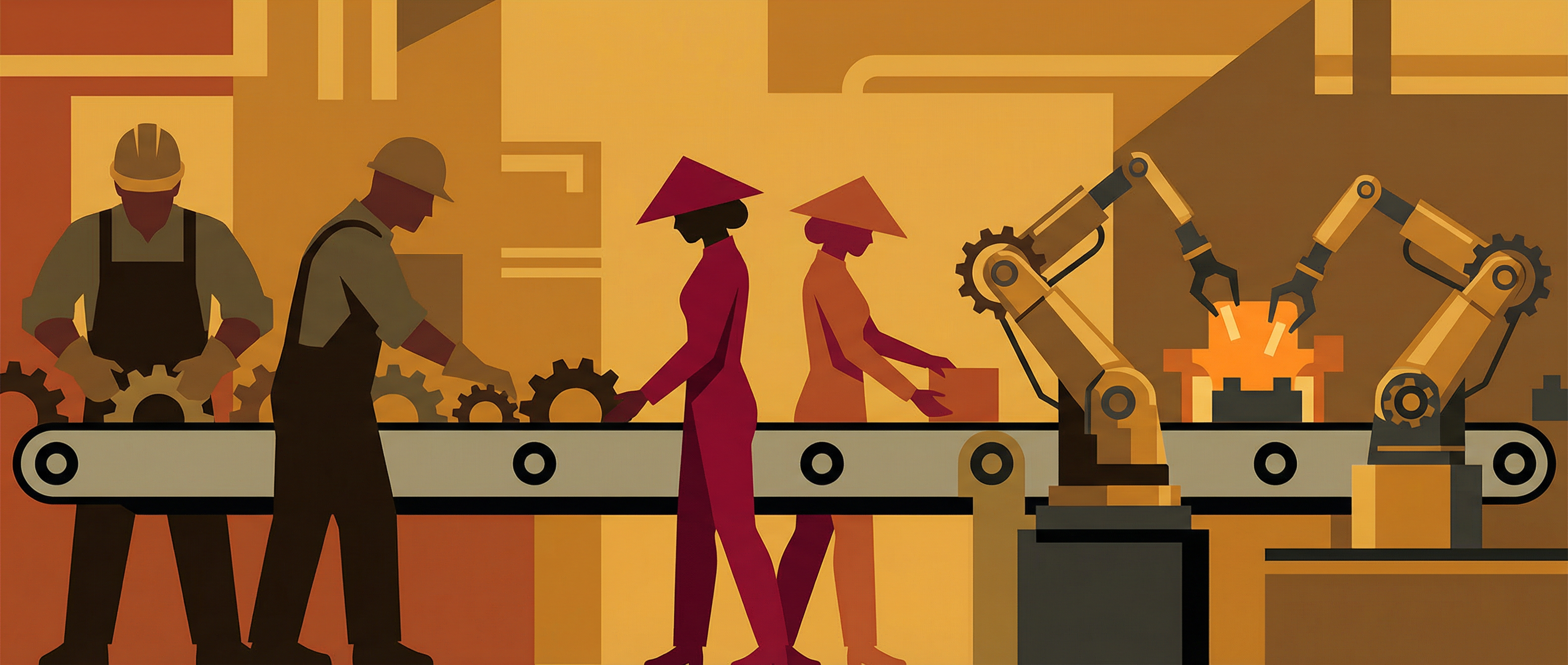 Editorial illustration for Jobs: First, Get Rid Of Expensive Westerners. Second, Get Rid Of People Entirely