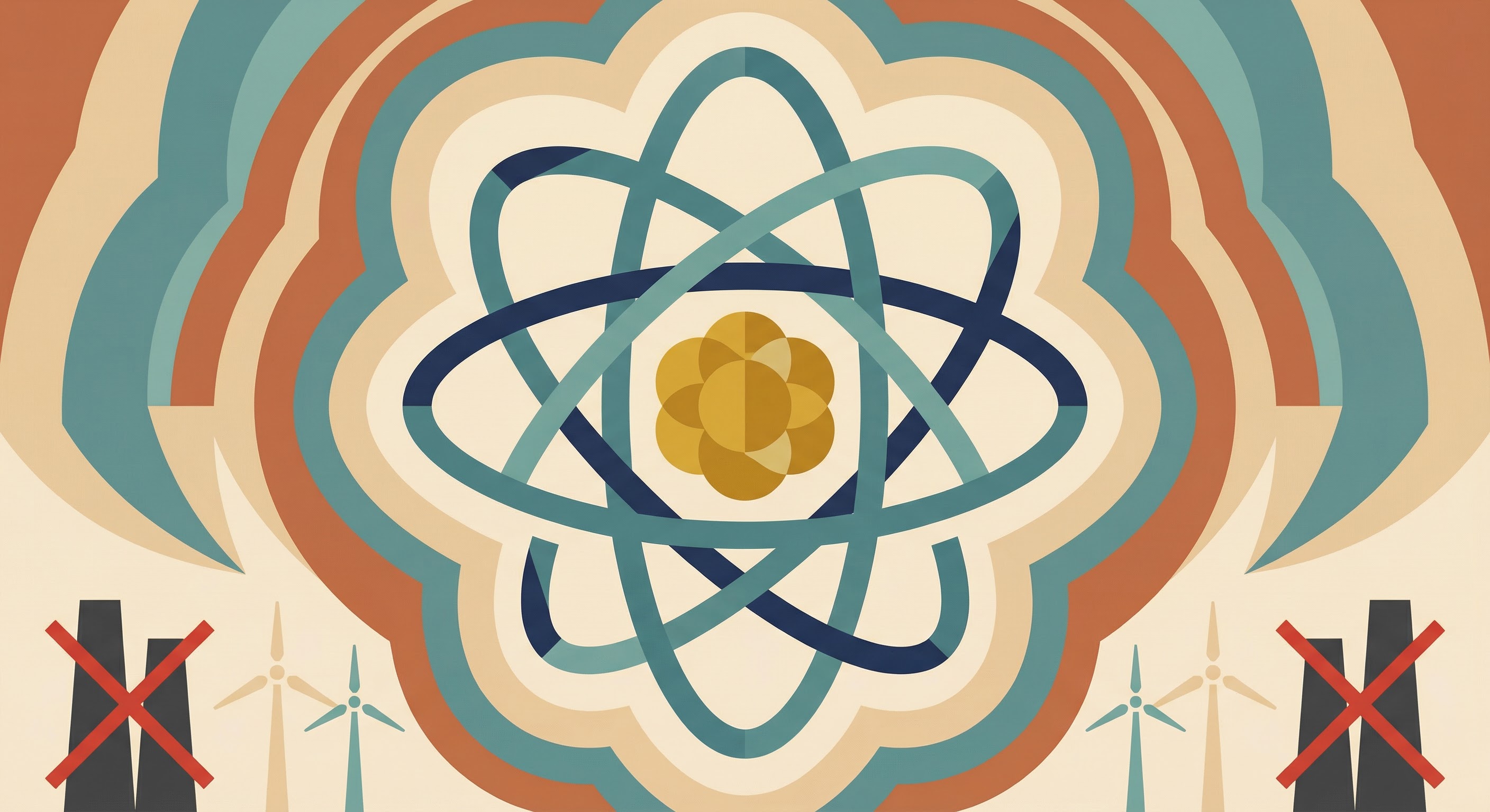 Editorial illustration for The Atom Returns: Why the World's Most Feared Energy Source Is Its Best Hope